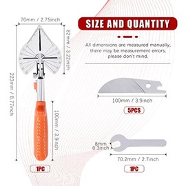Askan Upgraded Multi Angle Miter Shear Cutter Cuts 45 to 135 Degree Miter Snips Cutting Tool for Small Miter Jobs and DIY Projects with 5 Replacement Blades and Spanner