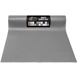Gorilla Grip Original Smooth Top Slip Resistant Drawer and Shelf Liner, Non Adhesive Roll, 12 Inch x 20 FT, Durable Kitchen Cabinet Shelves Liners for Kitchens Drawers and Desks, Gray