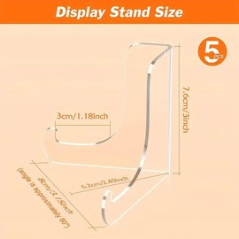 ZPSCXQ 5 Pcs Small Plate Stands For Display, Acrylic Book Stand, Plate Stand, For Display Decoration, Challenge Medals, Photo, Baseball Sports Trading Cards