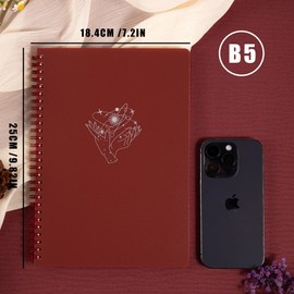 MGGAO 2 Pack Spiral Notebook, B5 Aesthetic Notebooks for Women, College Ruled Notebook, 160 Pages, Office School Supplies Gifts