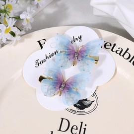 Hair Clips for Girls, Colorful Cute Butterfly Hair Clip for Kids, Hair Accessories Barrettes for Birthday Christmas Children's Day Gift (Blue-purple)