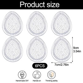 UptVin Pack of 6 Ironing Beads Plates, Transparent Pegboards, Egg Shape for Ironing Beads, Easter Templates, Stencils for DIY Projects, 9 x 7 cm