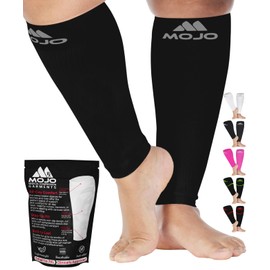 Mojo Compression Socks - 2XL Black Compression Sleeves for Swelling and Venous Insufficiency - Extra Wide Calf Support - 20-30mmHg - Men and Women - 1 Pair