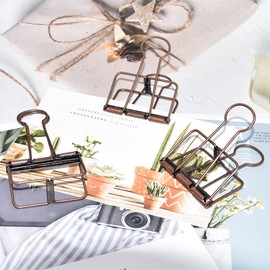 Extra Large Binder Clips 2 Inch, Big Paper Clamps Copper for Office School Supplies (15Pcs)