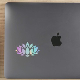 NBFU Decals Lotus Flower 1 (Holographic Opal Purple) (Set of 2) Premium Waterproof Vinyl Decal Stickers for Laptop Phone Accessory Helmet Car Window Bumper Mug Tuber Cup Door Wall Decoration
