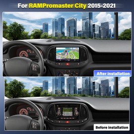 4+64G Android14 Car Audio Stereo w/Carplay Android Auto for Dodge for Ram Promaster City 1500 2500 3500 4500 5500 2015-2021 Double Din 9" Car Radio Receiver w/WiFi Bluetooth, GPS, SWC, AHD Camera