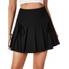 Rooscier Women's Pleated A Line Lace Up High Waist Side