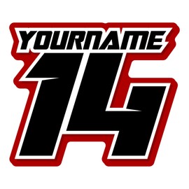 MxNumbers Custom MX ATV Number Plate Decals with Name, Set of 3 Multicolor Racing Graphics
