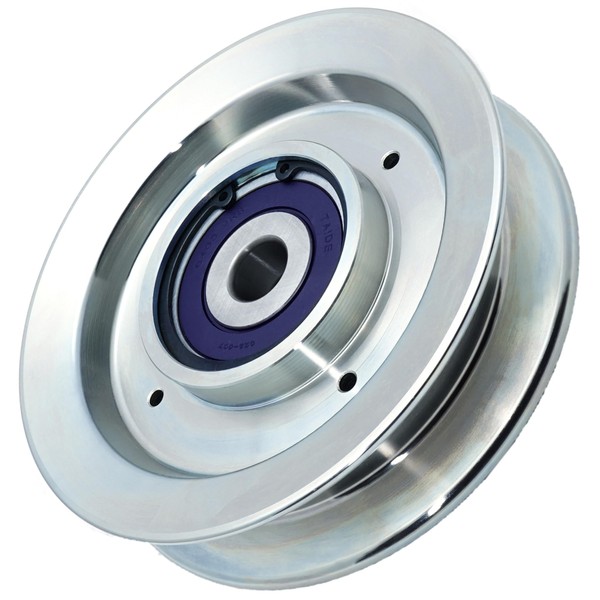 BIGBearing Solid Steel Billet Idler Pulley 126-9196 Seamless Rebuildable 6-1/4"