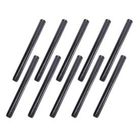 1"x14" Black Paintd Iron Pipe, Home TZH 10 Pack Threaded Black Metal Pipe Nipple for DIY Project/Furniture/Shelving Decoration (10, 14")