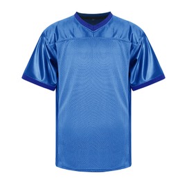 MESOSPERO Men's Football Jersey Blank Football Practice Jersey for Athletic Training and Daily Leisure (Jewel Blue, M)