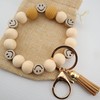 MyfavoriteK Tassel Smile Key Chain Bracelet for Women Wooden Happy