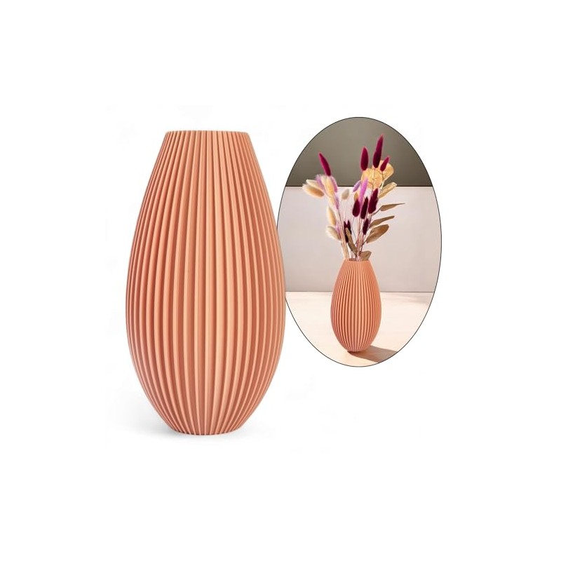 Artificial Flower Vase Unbreakable 20cm Modern Home Decor Boho Corrugation
