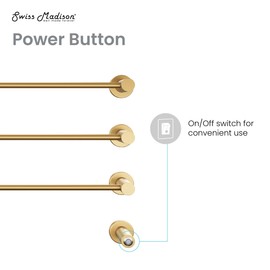 Swiss Madison Claire 3-Bar Electric Towel Warmer Heated Towel Racks for Bathroom in Brushed Gold