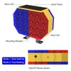 LAFEINA Solar Strobe Warning Light, Emergency Flashing Lights, Red Blue