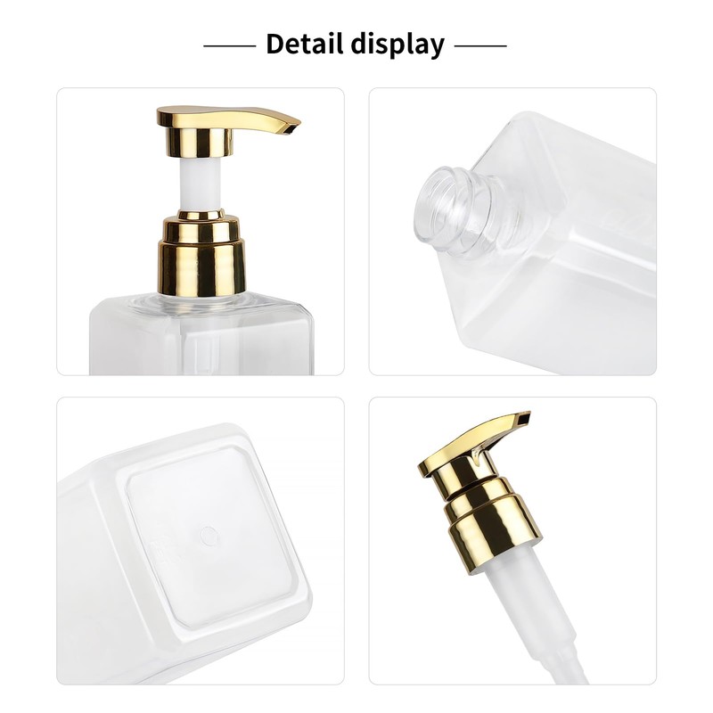 DEROANBOTT Black Shampoo and Conditioner Dispenser Set of 3, 16.9oz