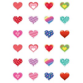 K-Kraft 120 Heart Stickers (Hearts Extravaganza) - 12 Different Patterns for Classroom, Crafting, Scrapbooking, Valentines, Kids, Teens, Adults