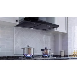 SNDOAS Wall Mount Range Hood 30 inch Black Stainless Steel 450CFM Convertible Vent New