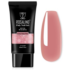 Nude Pink Poly Nail Gel,ROSALIND Poly Extension 60ML Rose Pink Gel Poly Neutral Color Builder Nail Gel Quick Building, Gel Acrylic Poly in Tubes for Nail Extension Thickening Nail Trendy Beauty Gift