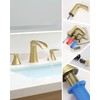 Fapully Bathroom Faucet 3 Hole, Polished Brushed Gold Waterfall 8
