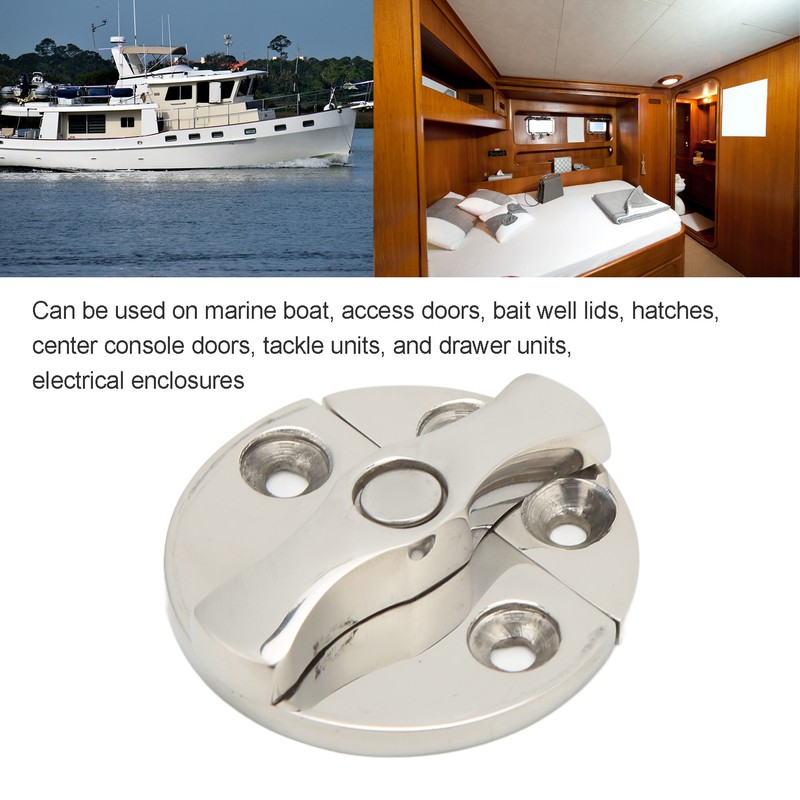 Boat Door Catch Latch Round 45mm 180° Rotation 316 Stainless