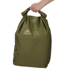 Kelty Litter G’tter Reusable Heavy Duty Garbage Bag and Carry Sack for Firewood, Cans, and Campsite Trash – Puncture + Water Resistant Fabric, Roll Top, 30L Capacity (Winter Moss)