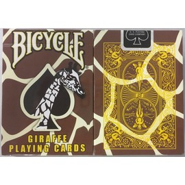 USPC Bicycle Giraffe Deck - Brown Yellow White Skin Back Design