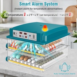 120 Egg Incubator with Humidity Display, Automatic Temperature Control and Egg Turner, Auto Water Replenishment for Hatching Chickens Quail Duck Goose