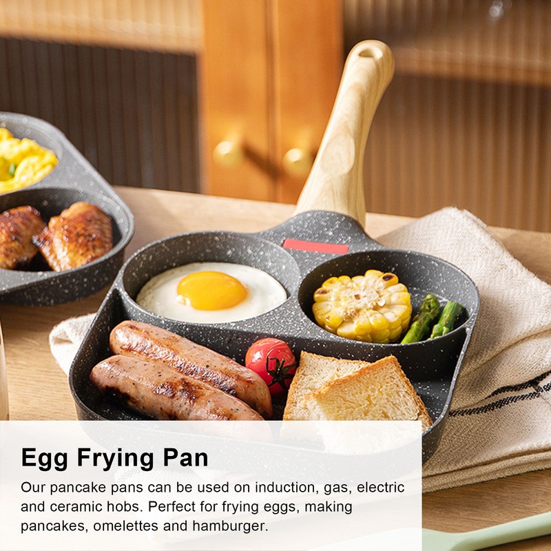 Egg Frying Pan Heat Sensitive Silicone Aluminium Pancake Frying Pan
