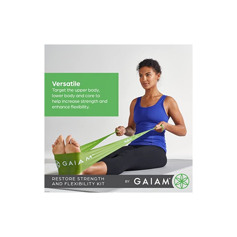 Gaiam Restore Strength and Flexibility Resistance Band Kit Set