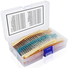 850 Pieces 30 Values Resistor Kit, 1% Assorted Resistors 0 Ohm-1M Ohm 1/4W Metal Film Resistors Assortment with Storage Box for DIY Projects and Experiments