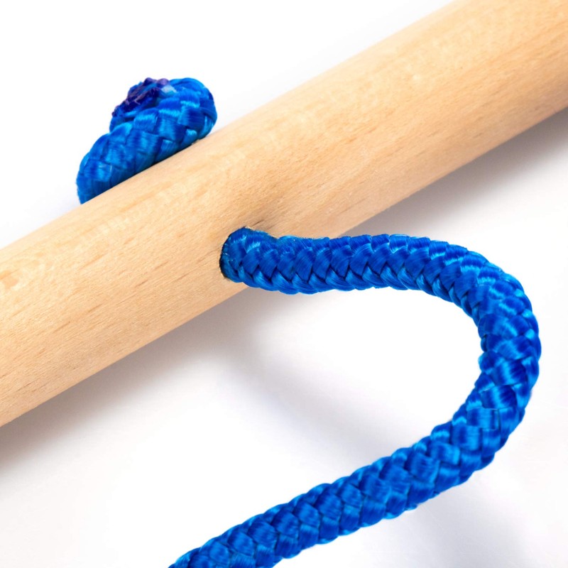 com-four® 2 x Sledge Ropes with Wooden Handle, Toboggan Accessories,