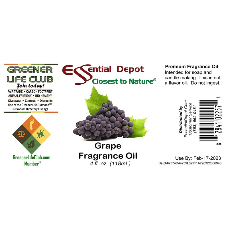 Grape Fragrance Oil - 4 oz - Supplied in 4