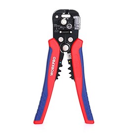 WORKPRO - Pelacables autoajustable, pelacables automático 3 en 1, AWG10-24, alicates múltiples de 8 pulgadas para pelar cables eléctricos, corte de ca
