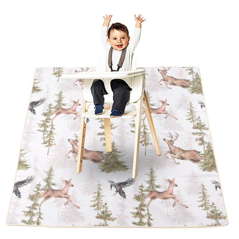 High Chair Mat Prevent Slip Waterproof Foldable Multi Functional Baby