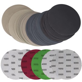 30 Pcs Wet and Dry Sanding Discs 125 mm/5 inch, Round Sandpaper Discs Grit 1000/1500/2000/3000/4000/5000 Hook and Loop, Orbital Sanding Discs Disk Pad Set for Wood, Metal, Car Polishing