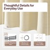 TURKIO Cream Shower Curtain Waffle Weave Shower Curtain Neutral Striped