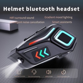 Glekyole Motorcycle Helmet Bluetooth Speakers, Wireless Communication Kit, Hands-Free Helmet Accessories for Music and Calls