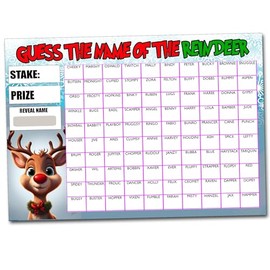 Perfect Message Fundraising Scratch card Game Predict the Reindeers Name Christmas Fete Fayre Party