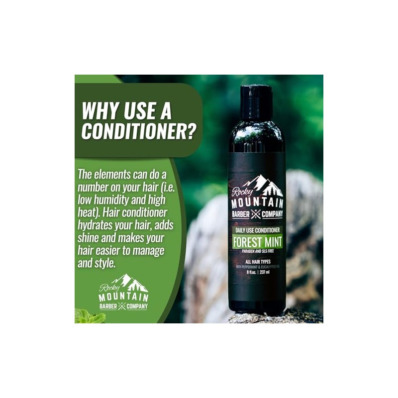 Rocky Mountain Barber Company - Acondicionador para hombre, aceite de
