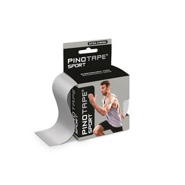 Pinotape Pro Sport© Kinesiology Tape, 5 cm x 5 m, Very Skin-Friendly, silver