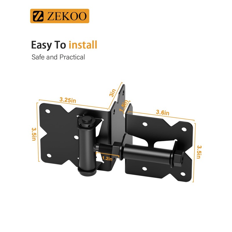 ZEKOO Self Closing Gate Hinges, Make for Stainless Steel 304,