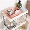 BUYGOO 5Pcs Plastic Storage Baskets with Lids Muti-colour Plastic Organizer