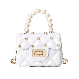 Little Girls Crossbody Purses Handbag Mini Casual Messenger Shoulder Bag for Girls (White)