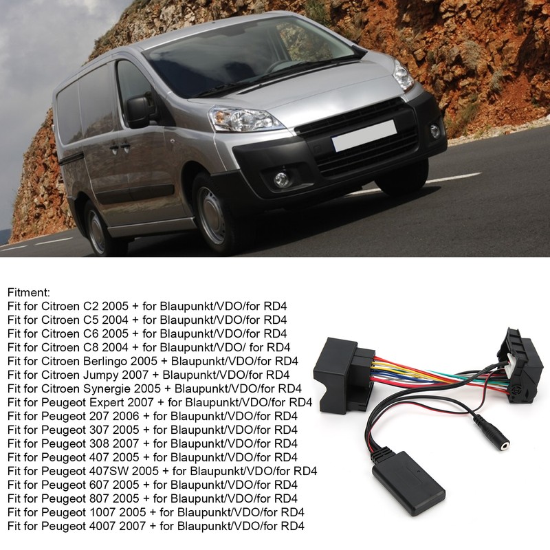 12Pin Bluetooth AUX-IN Cable Stereo Audio Adapter with Microphone Fit