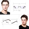FEIVSN 3 Pack Rimless Reading Glasses for Men Blue Light