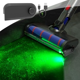 QPDZ Rechargeable Vacuum Cleaner Dust Detector Light, Green Light Attachment Compatible with Dyson Shark Bissell, Reveal Micro Dust Display Pet Dog Cat Hair, Upgrade Vacuum Accessories Universal Lamp