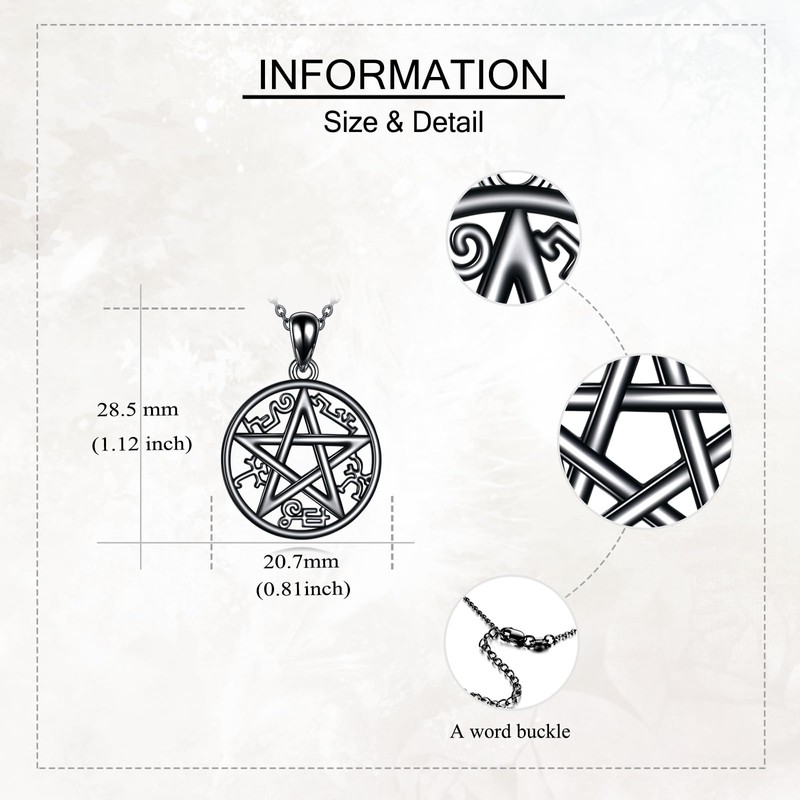 ONEFINITY Devil Trap Necklace 925 Sterling Silver Supernatural Necklace Pentagram