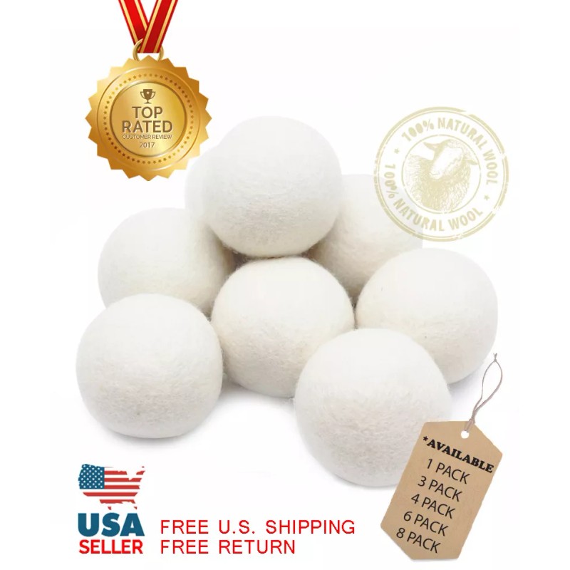 EcoJeannie Wool Dryer Balls - XL 100% Natural Virgin New