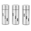 3Pcs Salt and Pepper Shakers Set Stainless Steel 3 Sizes